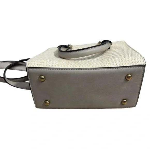 Atrie Vegan Crossbody Satchel – Woven Straw & Faux Leather Trim (NWT) - Picture 7 of 7